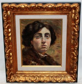 Arte: MANUEL CUSÍ I FERRET (Vilanova i la Geltrú, 1857 - 1919) OLEO SOBRE TABLA. RETRATO FEMENINO